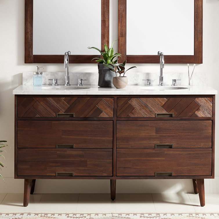 Signature Hardware Danenburg 61" Double Bathroom Vanity Set Wayfair